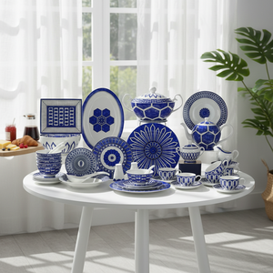 <span class=keywords><strong>Service</strong></span> <span class=keywords><strong>de</strong></span> vaisselle en céramique bleu et blanc, vaisselle <span class=keywords><strong>de</strong></span> luxe en <span class=keywords><strong>porcelaine</strong></span> pour 6 personnes, <span class=keywords><strong>service</strong></span> <span class=keywords><strong>de</strong></span> thé et <span class=keywords><strong>de</strong></span> dîner, coffret cadeau pour mariage et maison - Product Image 6