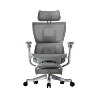 Chaise de bureau ergonomique moderne en maille à dossier haut, avec support lombaire réglable, fonction d'inclinaison et vérin à gaz 4 positions