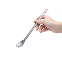 Spork à long manche en titane de haute qualité | Parfait pour remuer lors de la cuisson à l'extérieur multi-usages pour le camping
