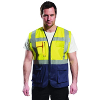 Chaleco de Seguridad Reflectante de Alta Visibilidad Naranja Personalizado Clase 1 UKCA, con Múltiples Bolsillos y Cremallera, para Construcción, Aeropuertos y Trabajo