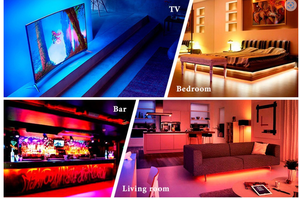 Bande lumineuse LED 5050 IP65 étanche 24V 120 LED/m, synchronisation musicale, contrôle par application pour fêtes, événements, décoration intérieure - Product Image 4
