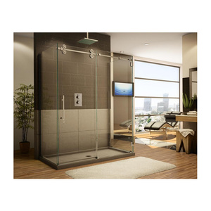 8mm di spessore vetro temperato doccia schermo con cornice pieghevole <span class=keywords><strong>porta</strong></span> per il <span class=keywords><strong>bagno</strong></span> dell'hotel moderno quadrato Design - Product Image 1