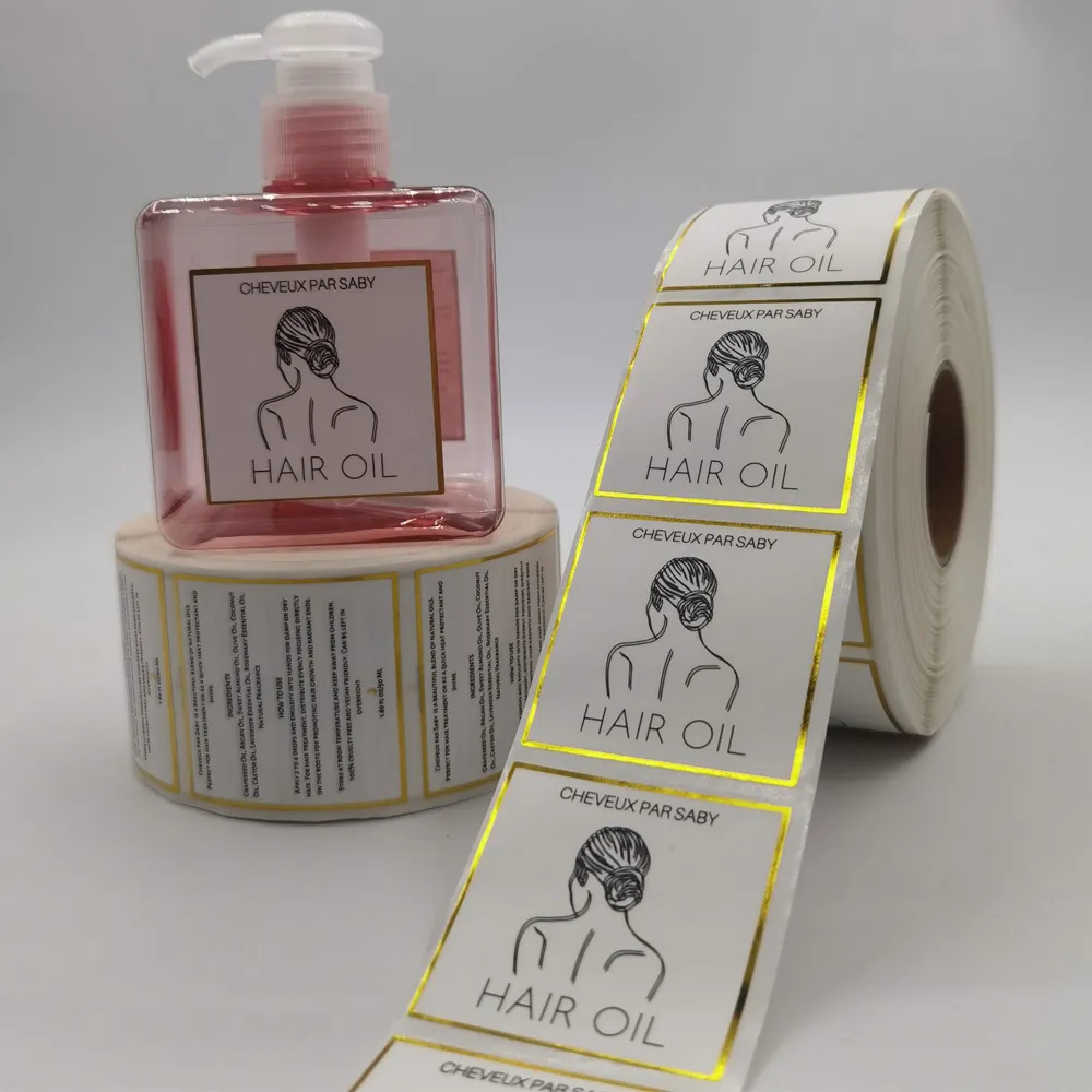 Özel kendinden yapışkanlı rulo sac su geçirmez vinil sıvı koku şişe etiketi etiket için parfüm