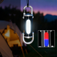 Senter Mini Gantungan Kunci Dailu ABS Tipe C Isi Ulang Multifungsi 7 Mode Lampu Peringatan Merah Biru