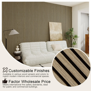 Gỗ Veneer cong tường Acoustic gỗ cách âm thanh tấm Tường âm thanh akupanel Bảng âm thanh tambour gỗ Bảng mẫu - Product Image 1