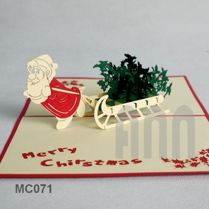 ANN HADICRAFT Custom Laser Cut 3D Japandi Style Angel Santa Greeting <b>Cards</b> Handmade <b>Embossed</b> Offset Printed Paper Viet Nam - Product Image 1