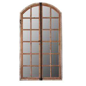 American Country Style Wall Mirror Wooden Rustic <b>Arch</b> Shape Full Length For Living Room Bedroom Clothing Store - Product Image 5