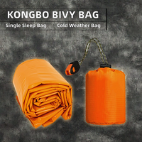 Sac de couchage d'urgence en feuille de Mylar thermique 4 saisons Kongbo Outdoor Gear, style enveloppe, kit de survie pour le camping