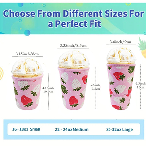 Mẫu Miễn Phí Logo In 16-32Oz Neoprene Iced Cà Phê Đồ Uống Tay Áo Tái Sử Dụng Túi Lạnh Với Xử Lý - Product Image 2