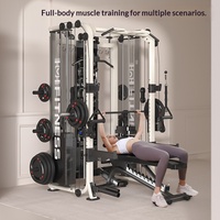 Máquina Smith de Acero con Cable Cruzado para Gimnasio en Casa, Rack de Sentadillas Multifuncional Todo en Uno, Entrenador de Cuerpo Completo para Ejercicios de Vuelo de Pájaro