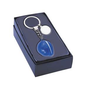 Llavero con Logotipo Personalizado, Casco Metálico Azul Grande con Moneda para Uso Comercial - Product Image 2