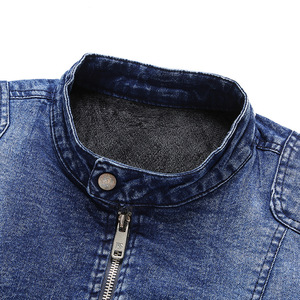 Giacca da motociclista all'ingrosso da uomo 2025 grigio scuro giacca da motociclista per uomo con cerniera anteriore giacca di alta qualità in denim - Product Image 4