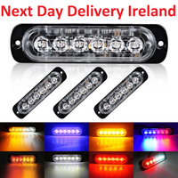 C0024 Étanche Ambre Rouge 6LED 12V 24V Voiture Camion Côté Flash Clignotant Grill Bleu Clair