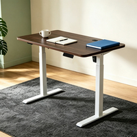 Cadre de bureau assis-debout à moteur unique 100 kg, plateau stable 1200-1600 mm, tube carré 60x60 sans balais à 2 étages, CE UL, direct usine