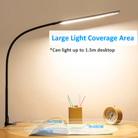 360 bras pivotant Flexible à col de cygne, lampe de bureau à Led pour apprentissage, lampe de lecture, pince de Table, lampe d'étude avec Clips