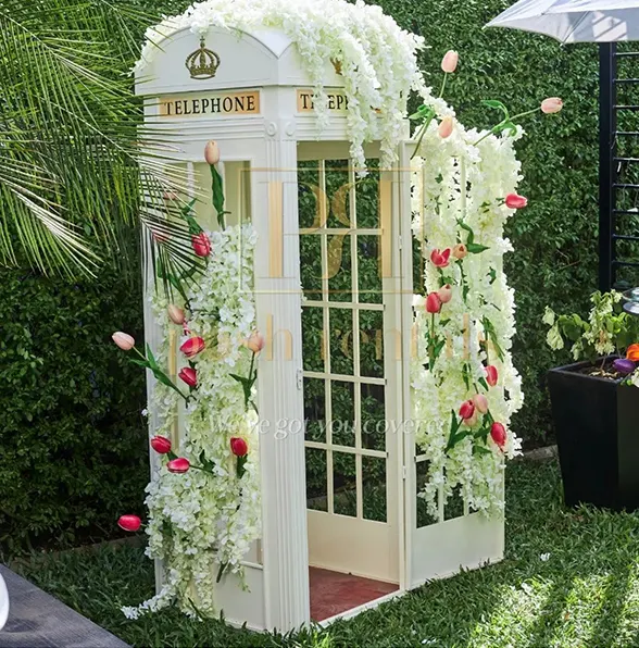 Moda Custom Telephone Booth Wedding Party Supplies Eventos Decoração Phone Box Branco para Eventos Decoração