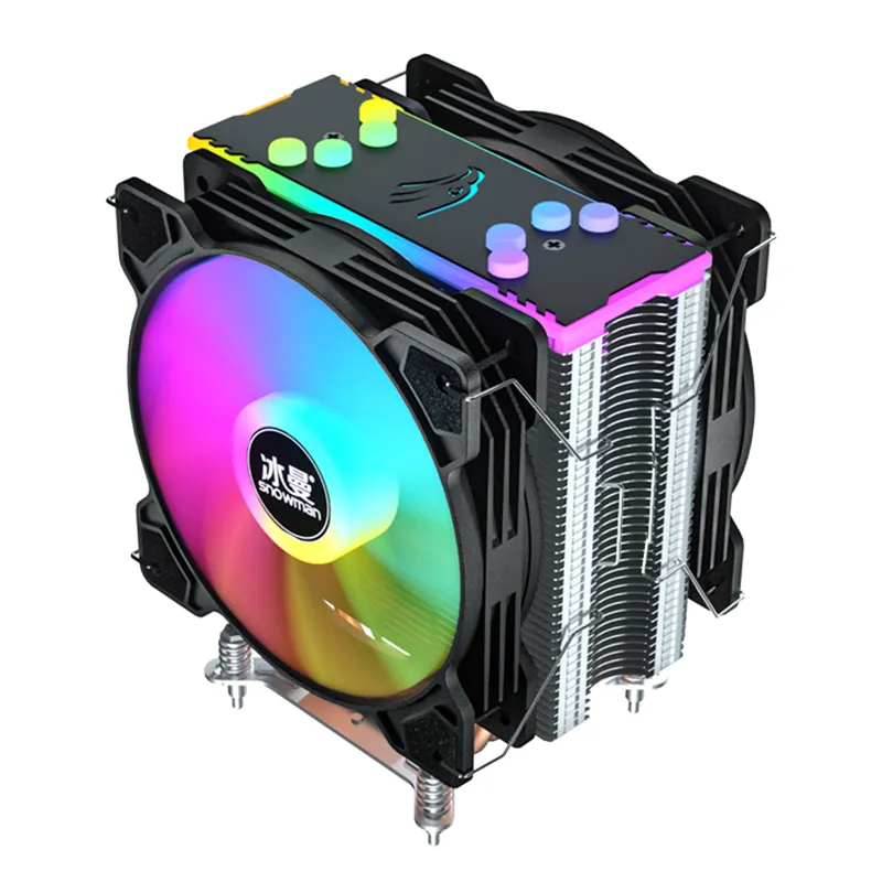 Motherboard SNOWMAN 2023 Hot Sale PWM Computer CPU Cooler Copper RGB Fan Cooling Motherboard Sync For AMD And Intel Air Cpu Cooler Fans