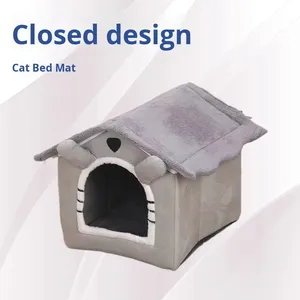 บ้านสุนัขถอดได้อเนกประสงค์ทุกฤดูบ้านแมวที่นอนสัตว์เลี้ยงขนาดเล็กอบอุ่นในฤดูหนาวอุปกรณ์สำหรับสัตว์เลี้ยงขนาดเล็กปุ่มปิดสำหรับพื้นที่ห้องนั่งเล่น - Product Image 2