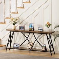 Tables consoles pour entrées étroites avec rangement, design moderne en bois de luxe, écologiques et durables, meubles de salon