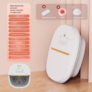 Masseur de pieds électrique pliable personnalisable avec télécommande sans fil, massage à bulles et remous, chauffage, design portable - Product Image 5