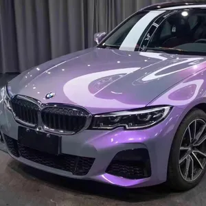 Beliebte Auto aufkleber Zweifarbige wechselnde graue lila neue Art Auto verpackungs filmrollen Großhandel