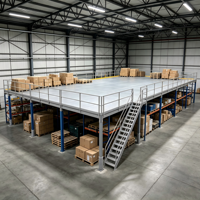 Étagère de mezzanine HONGXIN robuste en acier laminé à froid, sans boulons, avec revêtement en poudre, protection contre la corrosion, avec niveaux personnalisables