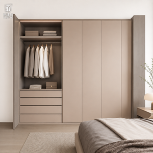 Armoire dressing moderne en bois sur mesure, armoire <span class=keywords><strong>de</strong></span> rangement pour chambre à coucher, conception personnalisée gratuite pour maison, villa, appartement - Product Image 1