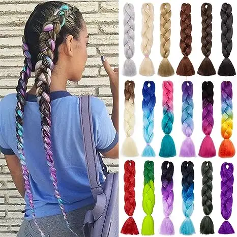 Extensiones de cabello trenzado con textura de ganchillo, extensiones de cabello trenzado Jumbo de 24 "con degradado, 2/3/4 tonos, venta al por mayor