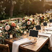 Petit tableau noir effaçable avec support en bois, étiquettes alimentaires de table pour buffet et décoration intérieure