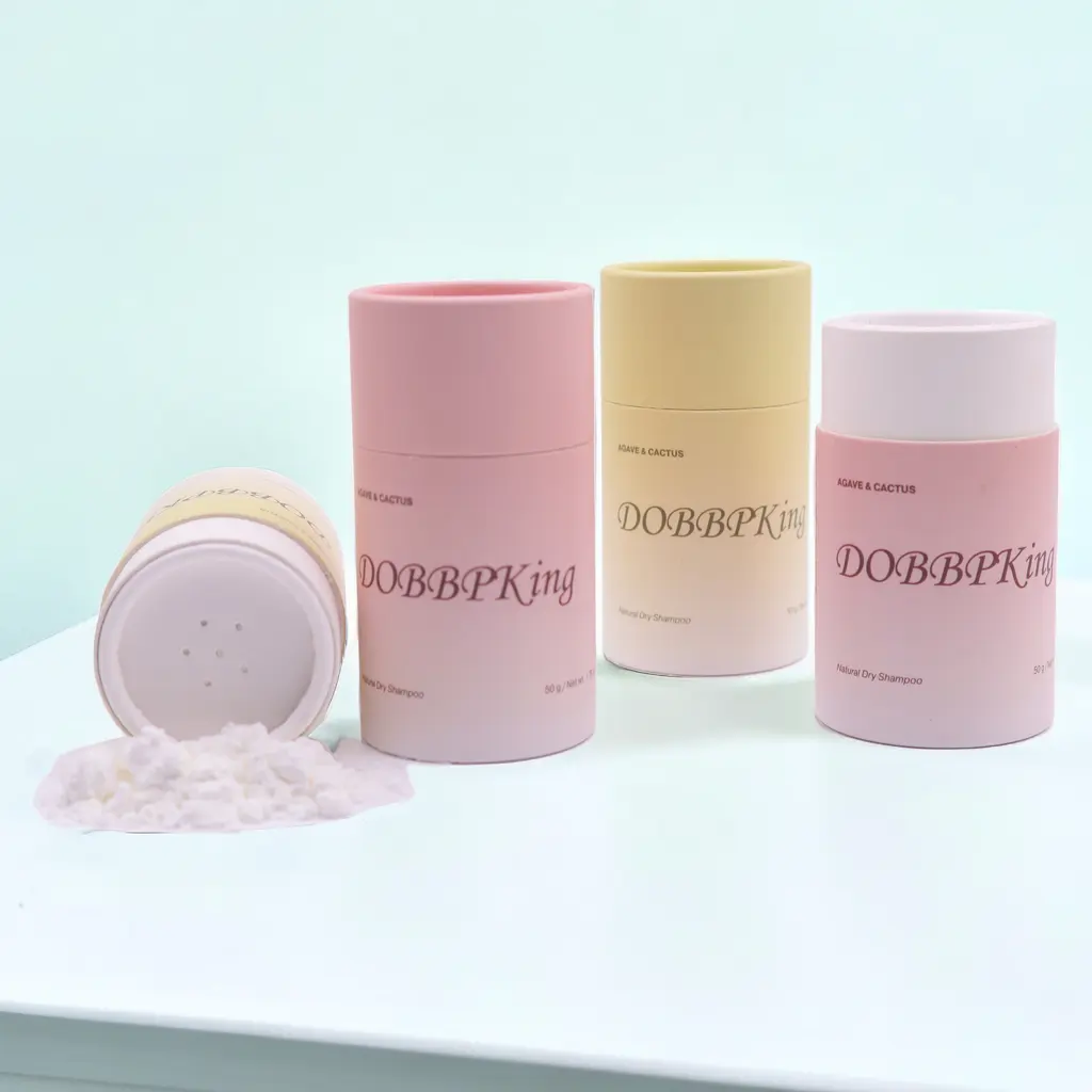 Luxe Hoge Kwaliteit Biologisch Afbreekbare Kraftpapier Buis Poeder Kartonnen Shaker Cosmetische Verpakking Container Pot Met Sifter