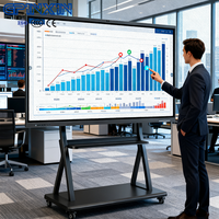Écran interactif intelligent Android OPS 4K ODM de 55, 65, 85, 86, 98, 110 pouces, tableau blanc interactif avec écran tactile de 75 pouces