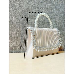 クラシックパール装飾ミニイブニングバッグフォーマル宴会ハンドバッグ結婚式パーティープロムディナークラッチ用 - Product Image 2
