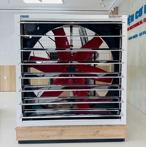 พัดลมติดผนังแบบใบพัดสแตนเลสไฟฟ้า HP1380FSB ป้องกันการกัดกร่อน  แรงลมสูง 58000 ลบ.ม./ชม. ความเร็ว 470 รอบต่อนาที สำหรับฟาร์มสัตว์ปีก OEM - Product Image 1