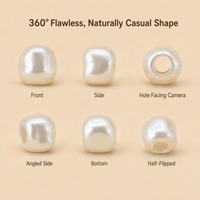 Perles imitation perle à grand trou 5,5 mm pour chaîne de téléphone, breloque de sac, nœud pour cheveux, kit de bricolage, garniture de vêtements, blanc crème, perles en vrac en stock