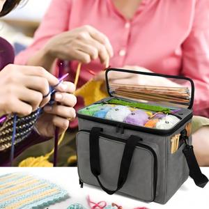 Large Knitting & <b>Crochet</b> Bag Organizer Project Bag with 6 Grommets Yarn Organizer Tote for Knitting Supplies <b>Crochet</b> <b>Hooks</b> - Product Image 6