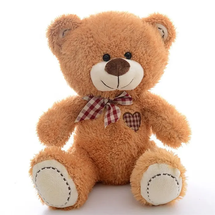 LOW MOQ cheap stuffed soft plush teddy bear toy with heart promotional custom cute plush wholesale recordable teddy bear