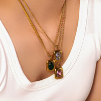 Collier tendance pour femme en acier inoxydable plaqué or 18 carats avec zircon, chaîne torsadée, chaîne de clavicule, bijou élégant, cadeau