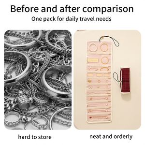 Foldable Roll Jewelry Organizer Storage Bag for Earrings, Necklaces, Rings, Bracelets - Product Image 5