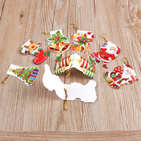 Grosir 240 buah senar kartun ukuran Mini 3D kartu Natal kosong untuk dekorasi pohon Natal Salam
