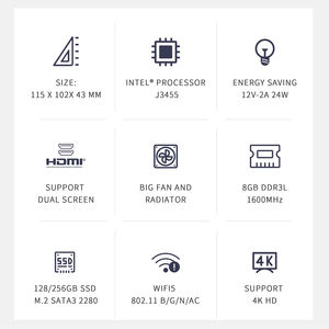 SOYEER Venta al por mayor GKMINI <span class=keywords><strong>Mini</strong></span> <span class=keywords><strong>PC</strong></span> Intel Apollo Lake Celeron J4125 8G para la industria del juego de escritorio o montado en la pared Micro <span class=keywords><strong>Mini</strong></span> <span class=keywords><strong>PC</strong></span> - Product Image 6