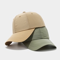 Casquette de baseball en nylon respirante, imperméable, à séchage rapide, couleur unie, réglable, pour sports de plein air printemps-été