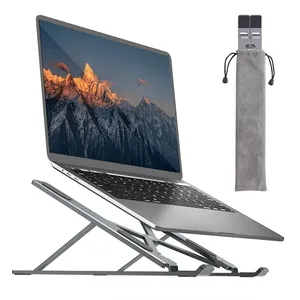 Hot Sale Oem Adjustable Aluminum Laptop Stand Portable Foldable Notebook Holder Riser Metal Notebook Table Support For Laptop