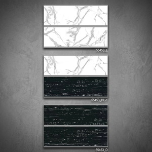 Azulejos de Cerámica Pulidos Decorativos para Pared y Suelo, 300x450mm, Diseño Ondulado en Relieve, Color Negro Oscuro, Impermeables, para Interiores, Baños y Centros Comerciales - Product Image 3