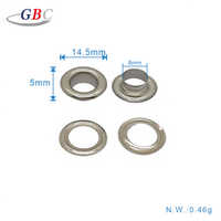 Œillets en acier inoxydable couleur nickel 8*14,5 mm pour accessoires de ceinture, vêtements, sacs, rideaux et fournitures de bureau