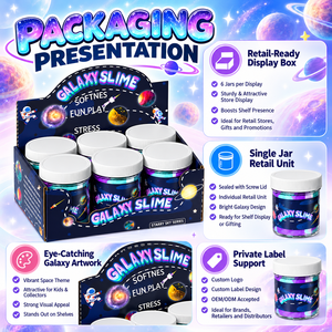 Colle non toxique, sûre et certifiée ASTM sur le thème de la galaxie, trois couleurs : pâte à modeler et slime vibrantes, douces et extensibles, pour mélanger les couleurs. - Product Image 5