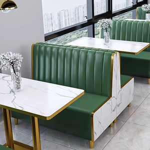 Giá rẻ bán buôn thương mại PU da vàng bảng và Ghế Nhà Hàng đồ nội thất sofa Booth chỗ ngồi - Product Image 4