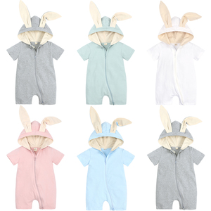 Combinaison en coton tricoté à manches longues pour nouveau-nés filles et garçons, avec oreilles de lapin, vêtements pour bébés, barboteuse Kids Tales - Product Image 3