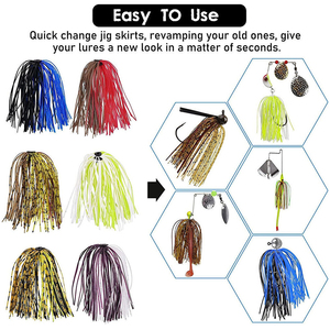 DORISEA Jupes de jig en silicone DIY 88 brins pour leurres de pêche, <span class=keywords><strong>sensation</strong></span> parapluie pour la pêche en rivière, lac et ruisseau - Product Image 6