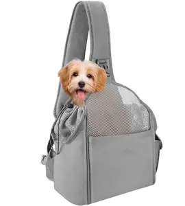 Gratis Monster Pet Dog Sling Carrier Comfortabele Firm Bottom Sling Voor Kleine Honden Katten Hand Gratis Ademend Papoose Reistas