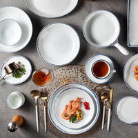 Assiettes de service en porcelaine mats, vente en gros, fournisseur d'hôtel, plats de service, bols, vaisselle japonaise en céramique blanche